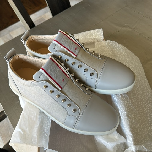 Christian Louboutin f.a.v. Fav fique sneaker vontade flat goose gray grey sz 45 main image 7